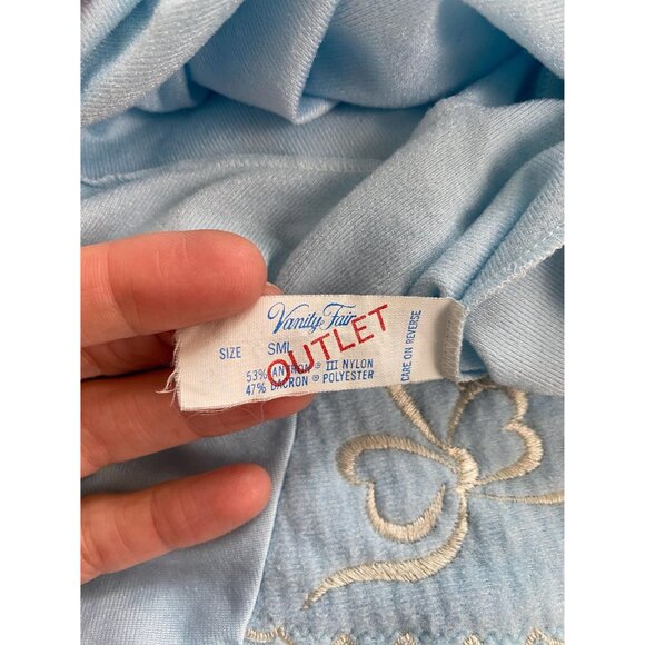 Vintage Vanity Fair Light Blue Robe / Nightgown, Size Small, Nylon Bathrobe - Picture 8 of 10